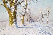 Walter Moras A sunny winters day oil on canvas